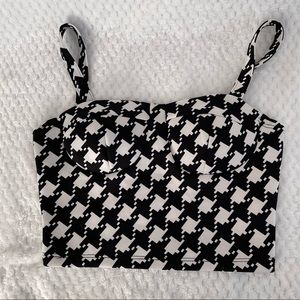 Foreign Exchange Houndstooth crop top